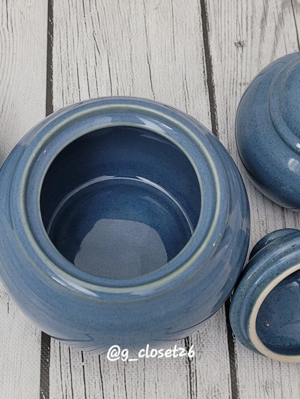 Noritake Colorara Blue Stoneware Sugar Jar / Salt&Pepper Shakers